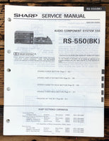 Sharp RS-550 Stereo Service Manual *Original*