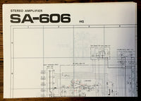 Pioneer SA-606 Amplifier Large Fold Out Schematic *Original*