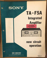 Sony TA-F5A Stereo Amplifier New Circuit Operation Manual *Original*