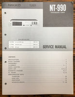 Nikko NT-990 Tuner  Service Manual *Original*