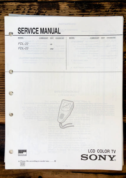 Sony FDL-22 Color TV  Service Manual *Original*