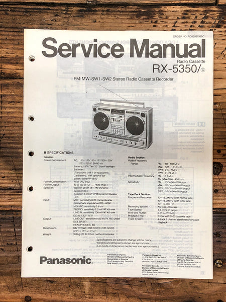 Panasonic RX-5350 Radio / Boombox  Service Manual *Original*