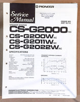 Pioneer CS-G2000 -G2000W -G2011W -G2022W SPEAKER Service Manual *Original*