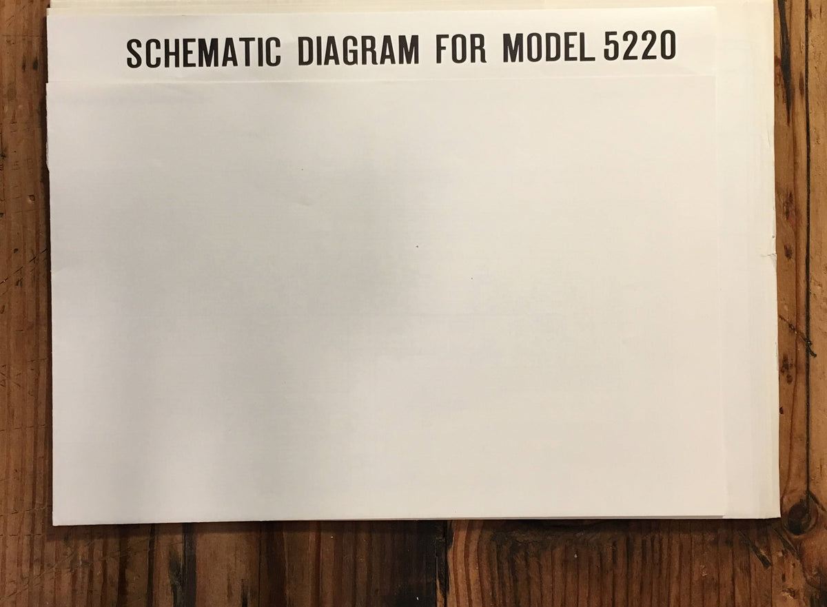 Marantz Model 5220 Cassette Large Fold Out Schematic Sheet *Original*