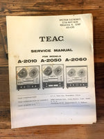 Teac A-2010 A-2050 A-2060 Reel to Reel Service Manual *Original*