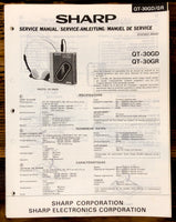 Sharp QT-30 -30GD QT-30GR Radio Service Manual *Original*