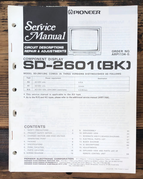 Pioneer SD-2601 BK Display  Service Manual *Original* #2