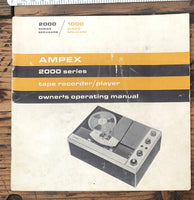 Ampex 2000 Series Tape Recorder Owner / User Manual *Original*