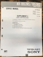 Sony KV-1952RS -1953RS TV Supp Service Manual *Original*