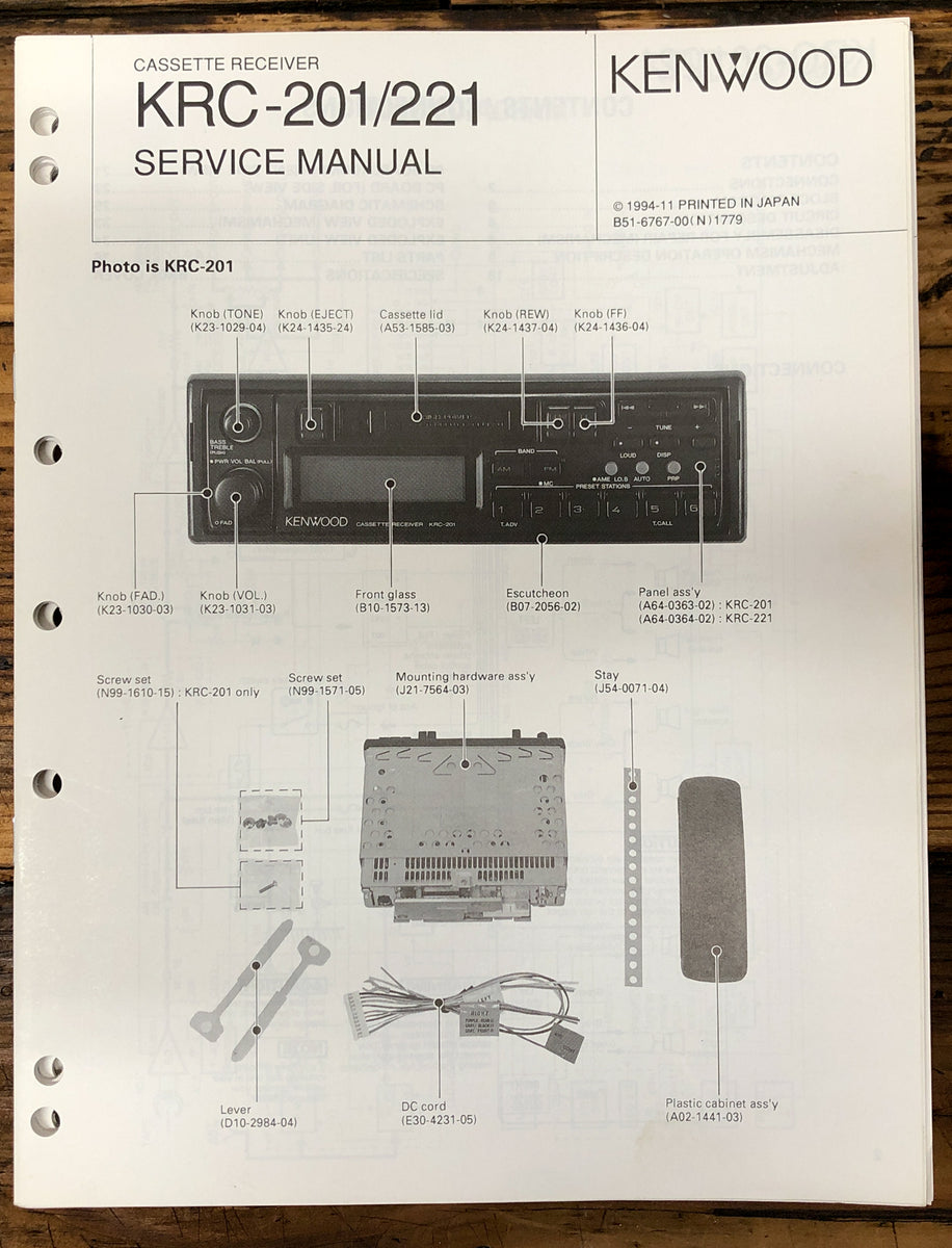 Car Radio Service Manual *Original* Vintage Audio Store Vintage Service Manuals, Stereo