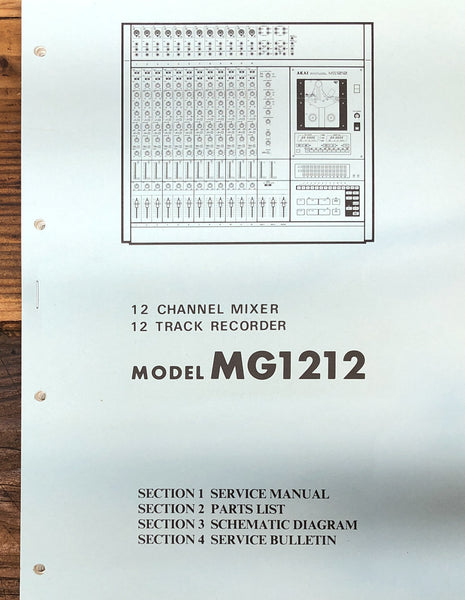 Akai MG1212 Mixer / Recorder  Service Manual *Original*