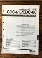 Yamaha CDX-615 CDC-80 CD Player Service Manual *Original*