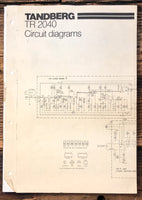 Tandberg TR-2040 Receiver  Fold Out Schematic *Original*