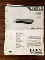 Sony SEH-V5 Equalizer Service Manual *Original*