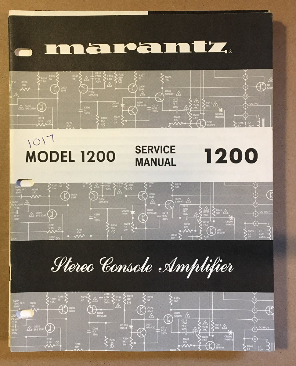 Marantz Model 1200 Preamp / Preamplifier  Service Manual *Original*