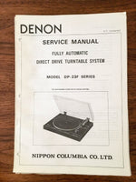 Denon DP-23F Turntable / Record Player Service Manual *Original*