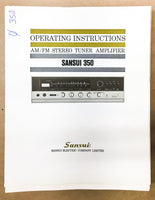 Sansui Model 350 Receiver Owners / Operating Manual *Original*