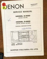 Denon D- 600 D-800 Stereo Service Manual *Original*
