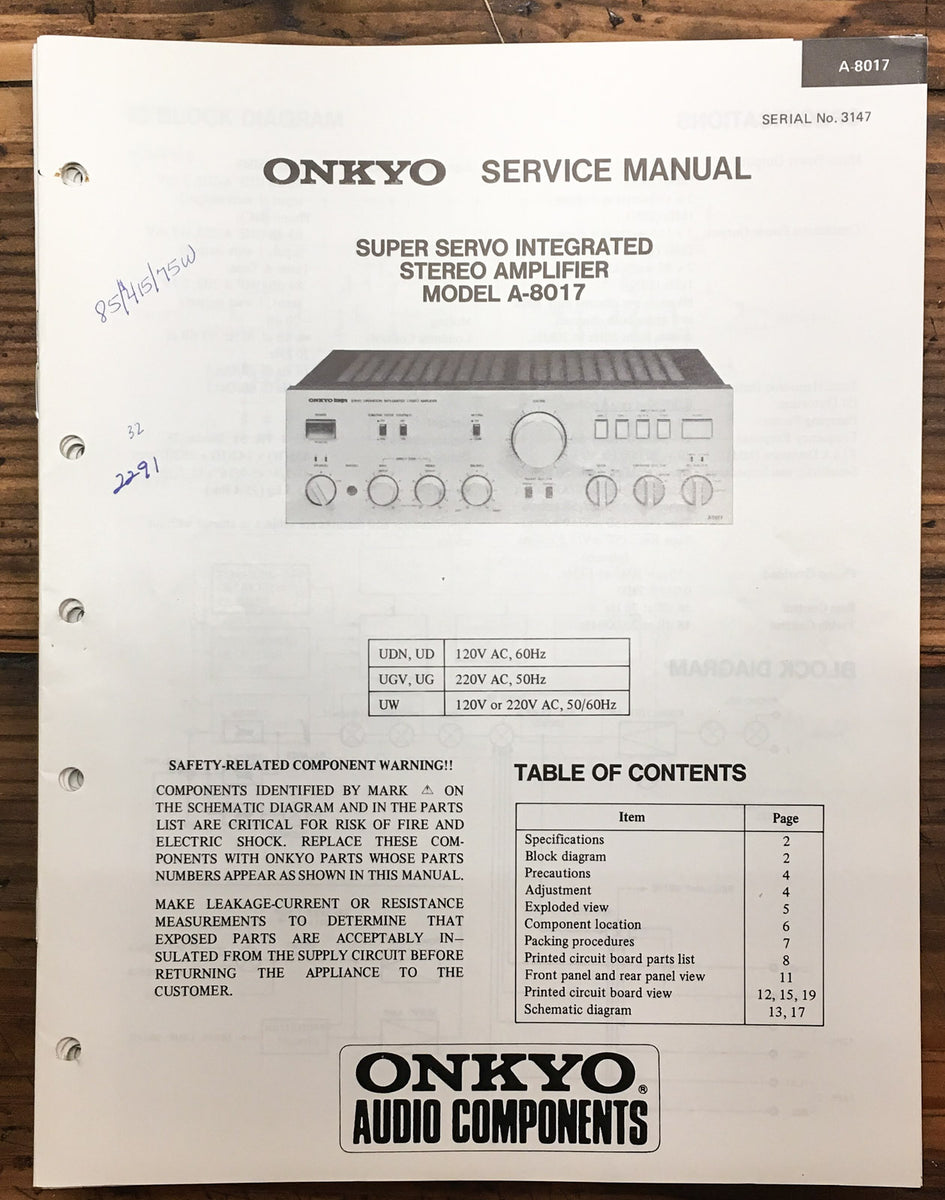 Amplifier Service Manual *Original* – Vintage Audio Store - Vintage ...