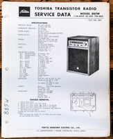Toshiba Model 885W Radio Service Manual *Original*