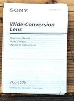 Sony VCL-ES06 Lens  Owner / User Manual *Original*