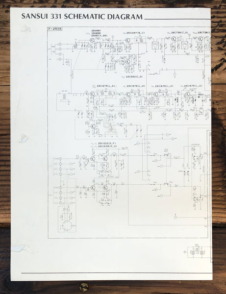 Sansui Model 331 Receiver  Fold Out Schematic *Original*