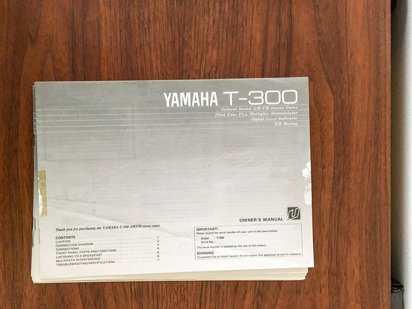 Yamaha T-300 Tuner Owners / Instruction Manual *Original*