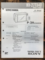 Sony KV-27TX40 TV  Service Manual *Original*