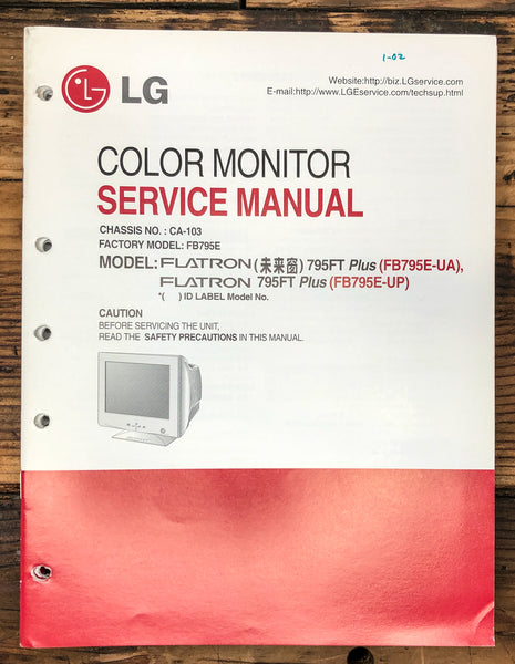 LG Flatron 795FT PLUS FB795E-UA -UP Monitor  Service Manual *Original* #1