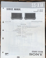 Sony SS-X1A Speaker  Service Manual *Original*