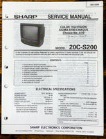 Sharp 20C-S200 TV / Television Service Manual *Original*