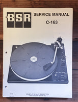 Kenwood C-163 C163 Record Player / Turntable Service Manual *Original*