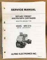 Alpine MRH-810 Radio Cassette Service Manual *Original*