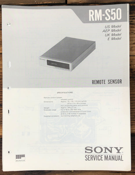 Sony RM-S50 Remote Control  Service Manual *Original*