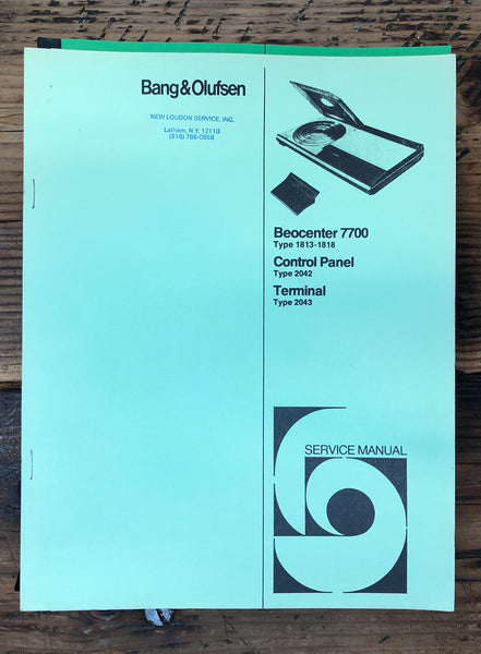 B&O Bang Olufsen Beocenter 7700 Receiver #2 Service Manual *Original*