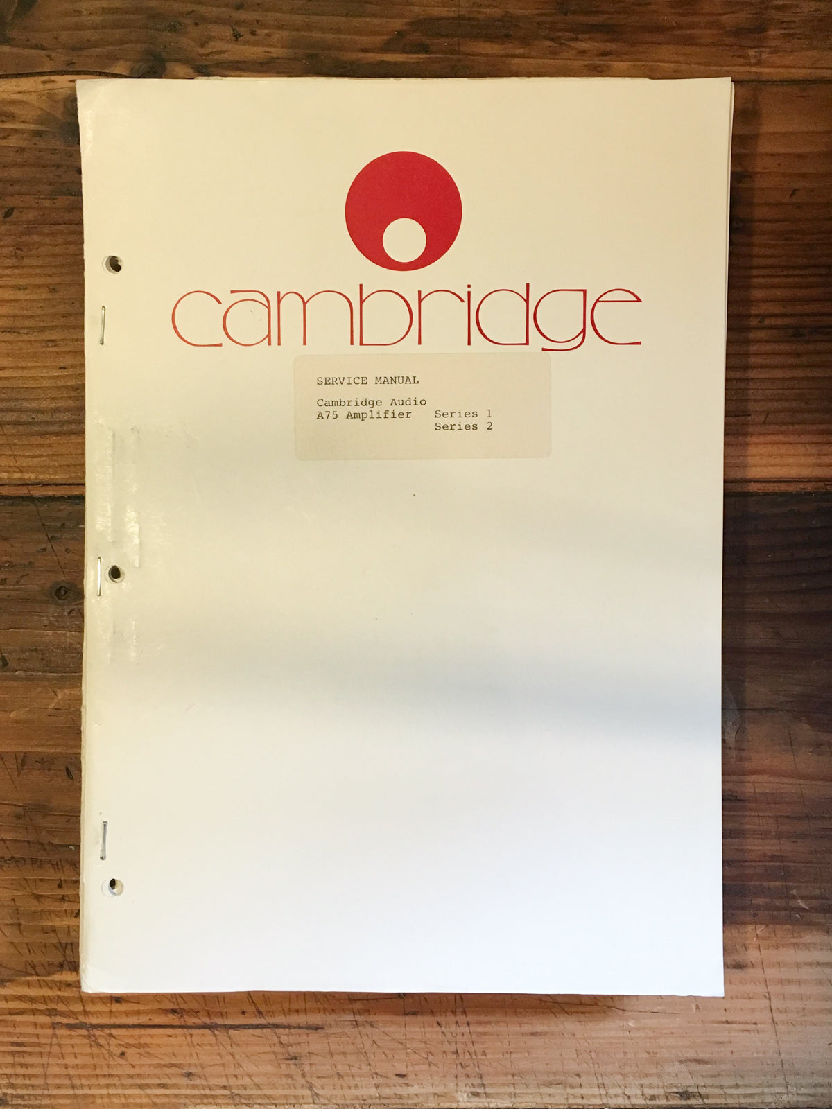Cambridge Audio A75 A-75 Amplifier Service Manual *Original*
