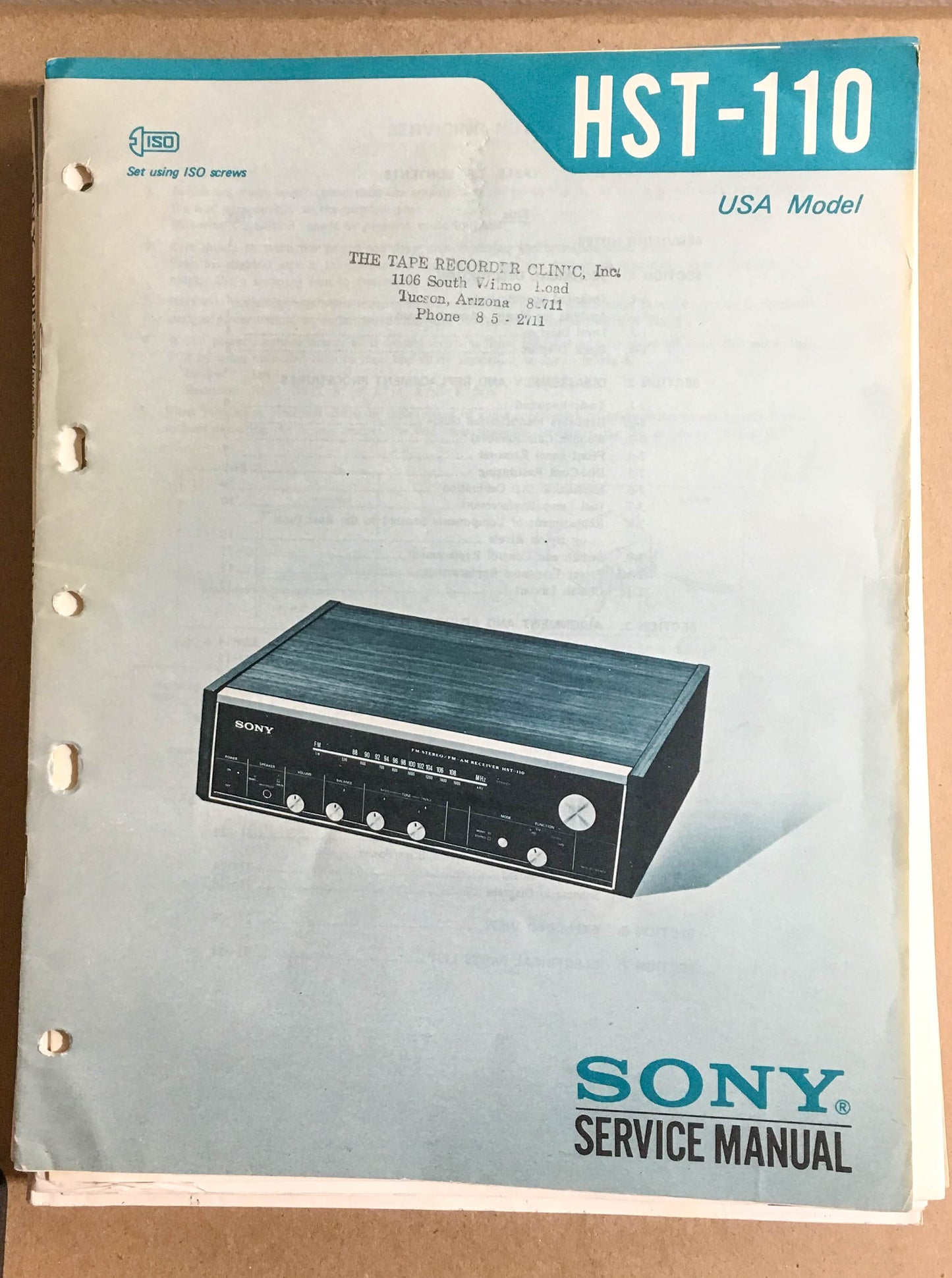 Sony HST-11 Music System  Service Manual *Original*