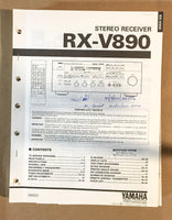 Yamaha RX-V890 Receiver  Service Manual *Original*