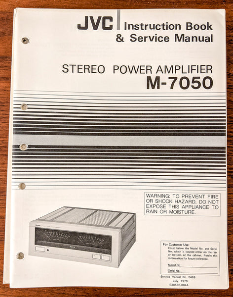 JVC M-7050 Amplifier Owners & Service Manual *Original*
