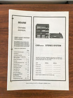 SEARS LXI 9300 Audio System Service Manual *Original*