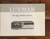 Luxman KX-100 Cassette  Owners / User Manual *Original*