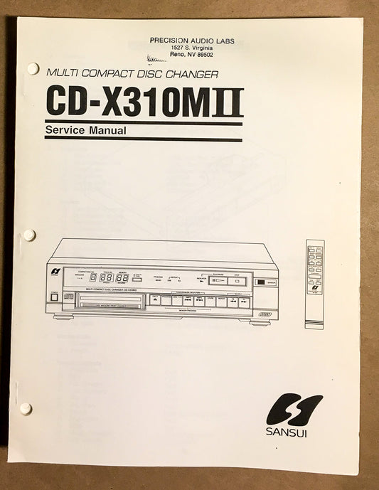 Sansui CD-X310 MII CD Changer Service Manual *Original*