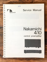 Nakamichi Model 410 Control Preamplifier Service Manual *Original*