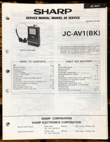 Sharp JC-AV1 TV Cassette Service Manual *Original*