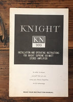 Knight KN 999 Amplifier Service Manual *Original*