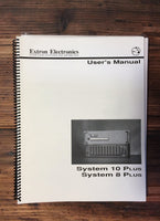 Extron Electronics System 8 / 10 Plus  Owner / User Manual *Original*