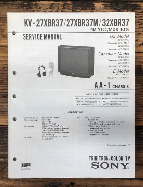 Sony KV-27XBR37 KV-27XBR37M KV-32XBR37 TV  Service Manual *Original*