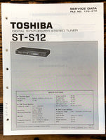 Toshiba ST-S12 Tuner Service Manual *Original*