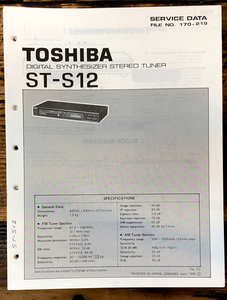 Toshiba ST-S12 Tuner Service Manual *Original*