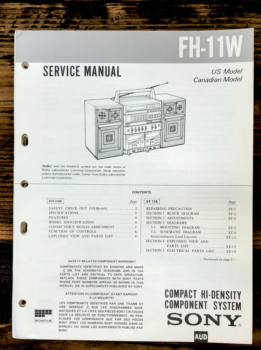 Stereo Service Manual *Original* – Vintage Audio Store - Vintage ...